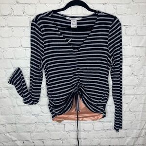 American rag striped adjustable ruching tee